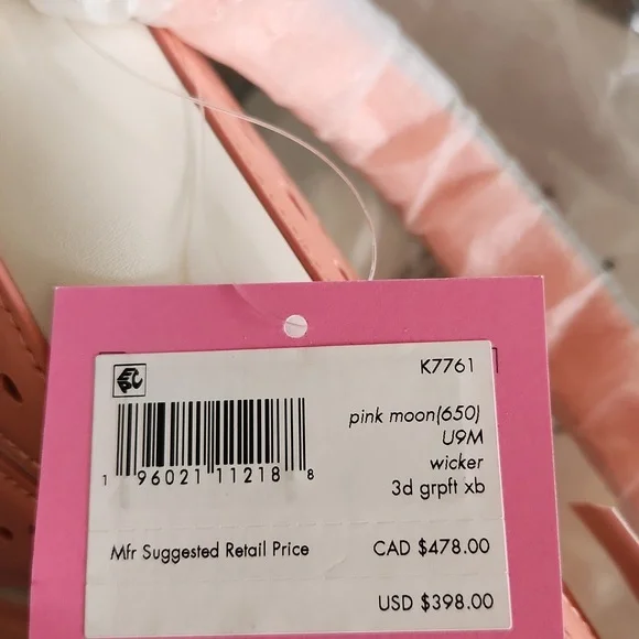 Kate Spade Pink Squeeze Wicker Leather 3d Grapefruit Crossbody Bag NWT - Picture 4 of 5